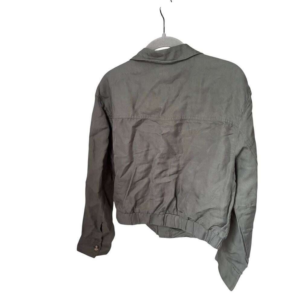 Cynthia Rowley Utility Jacket Womens Medium Olive Green Zip Front Lightweight - Picture 7 of 7